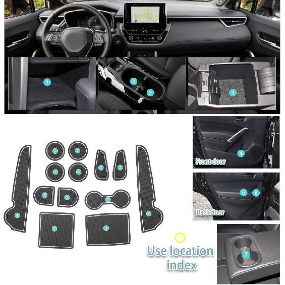 SHAOHAO for 2025 2026 Toyoa Corolla Cross Center Console Mats for 2022-2024 2025 2026 Toyota Corolla Cross Accessories (L/LE/XLE/Hybrid S/Hybrid