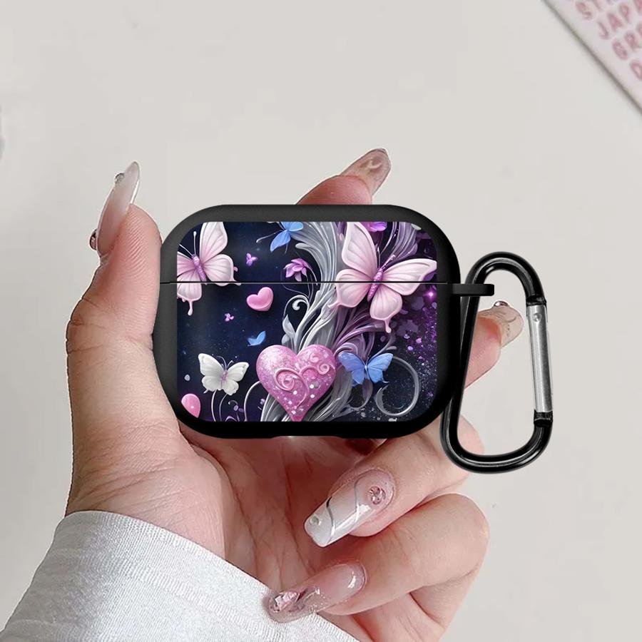 Pink Flowers And Butterflies Case For Airpods 3 Pro3 Pro 4 2 1 Pro2 Earphone Cases Cover