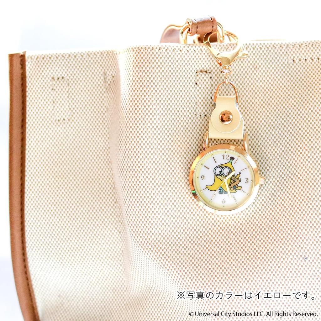 Полевые миньоны Боб Тимм Аналоговые часы с японским легким креплением с брелоком Сумка Кожаные часы KC Механизм, Крючок, Часы, Шарм, MIN004-4 BL,