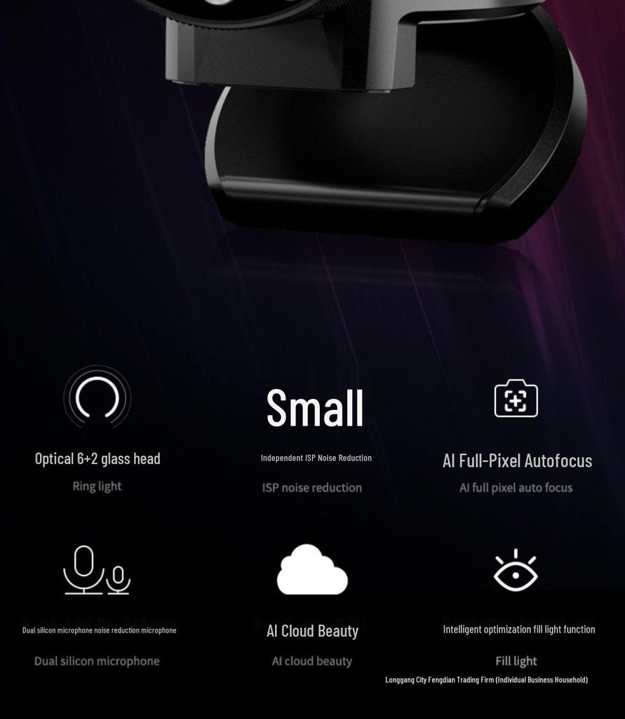 4K HD Webcam with Microphone & Beauty Fill Light for Laptops & Desktops