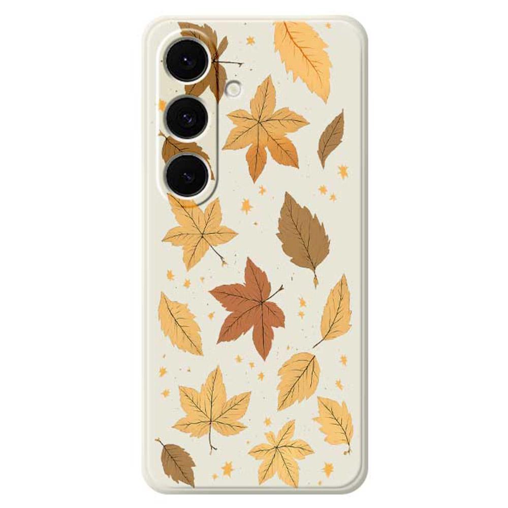 For Samsung Galaxy S25+ Case Maple Leaves Pattern Printing Straight Edge TPU Phone Back Cover