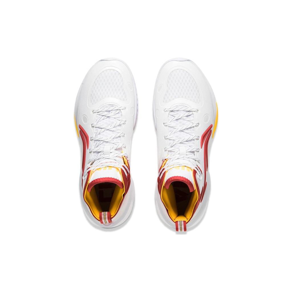 Li Ning YuShuai 17 Износостойкие Износостойкие Средние Баскетбольные Кроссовки Мужские Белый Красный ABAT043-16