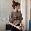 Летняя одежда с принтом, корейская женская новая футболка с круглым вырезом и надписью, повседневная футболка с короткими рукавами для женщин, свободная одежда для пар студентов