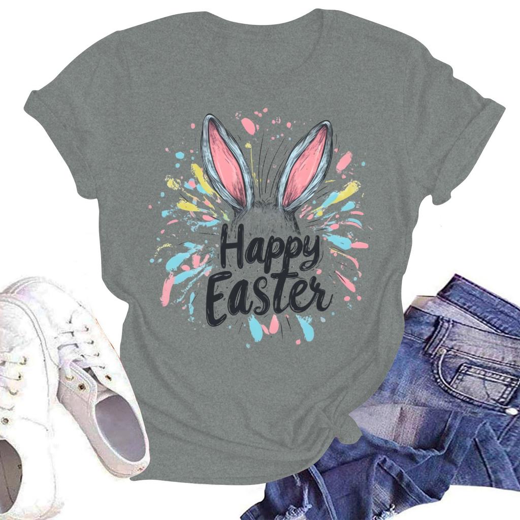 Женская повседневная свободная футболка с принтом, круглый вырез, пуловер, короткий рукав, топ