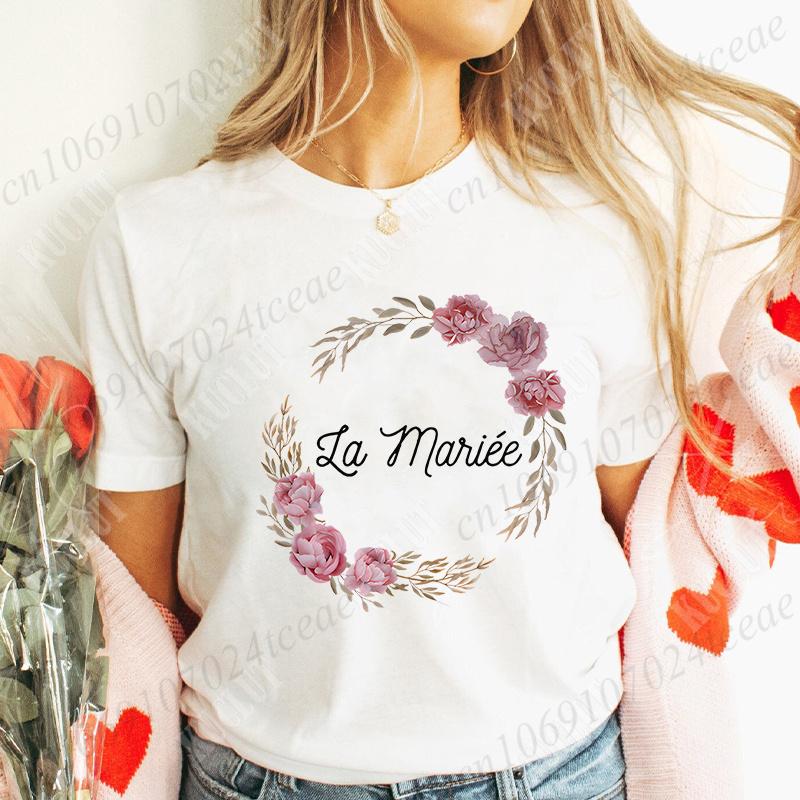 Девочки Одинокие Прощальные Девичник Вечеринка Evjf Топы Team Future Bride Футболка с короткими рукавами Футболка для французских женщин Свадебная рубашка
