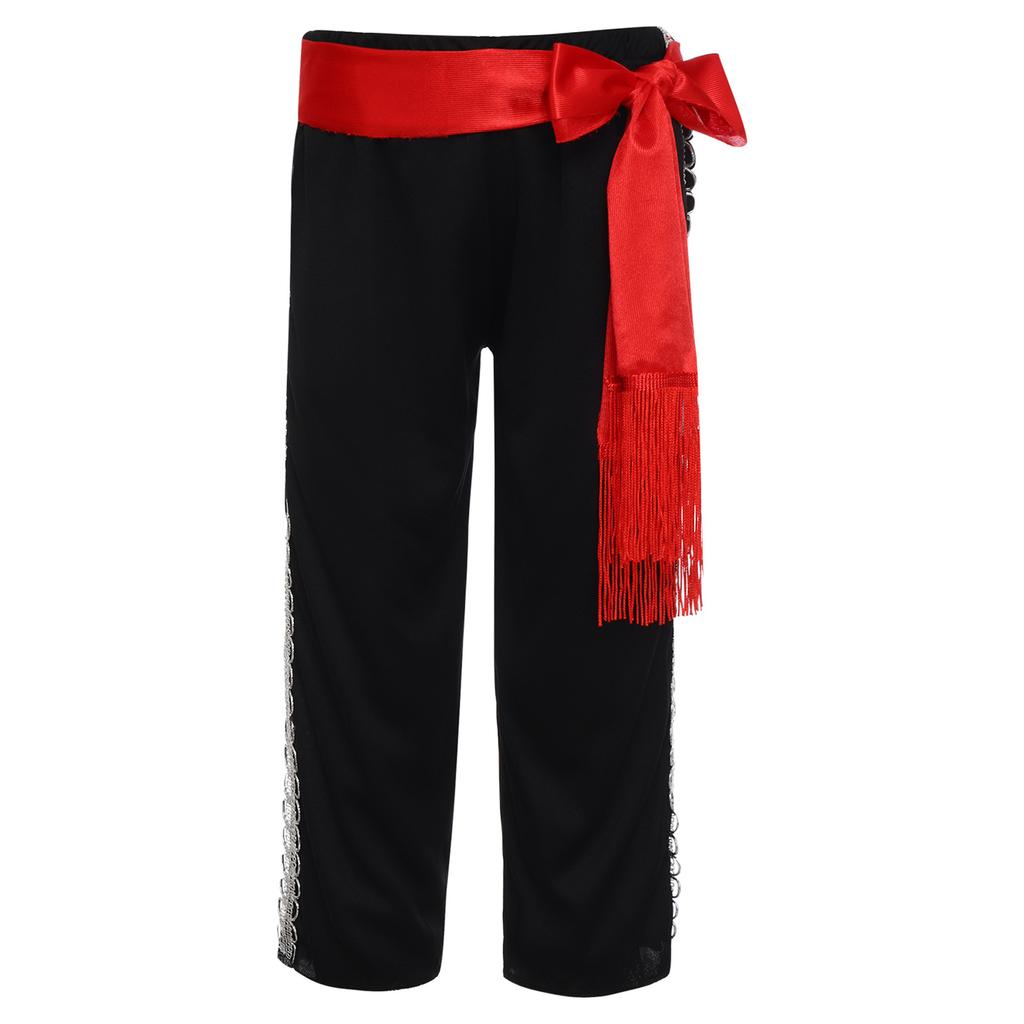 Детский традиционный костюм мариачи, набор из 5 предметов, включая жилет, брюки, куртку, пояс и шляпу для Хэллоуина, мексиканского косплея, выступления