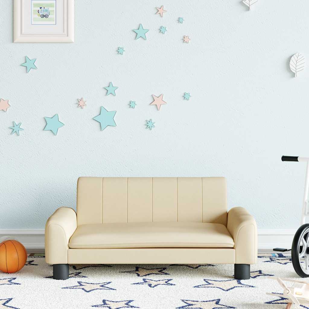 Kids Sofa Cream 70 x 45 x 30 cm Fabric