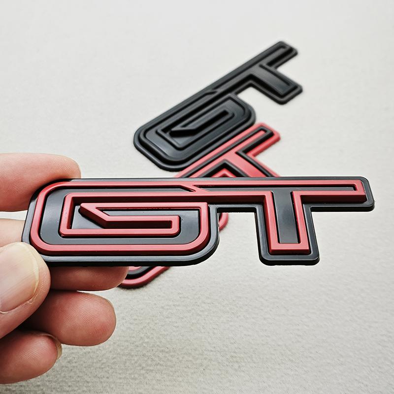 3D Metal Car Styling Logo GT Rear Trunk Badge Fender FDH2 Side Emblems Decals For Ford Mustang GT GT350 GT500 Etc Auto Accessories
