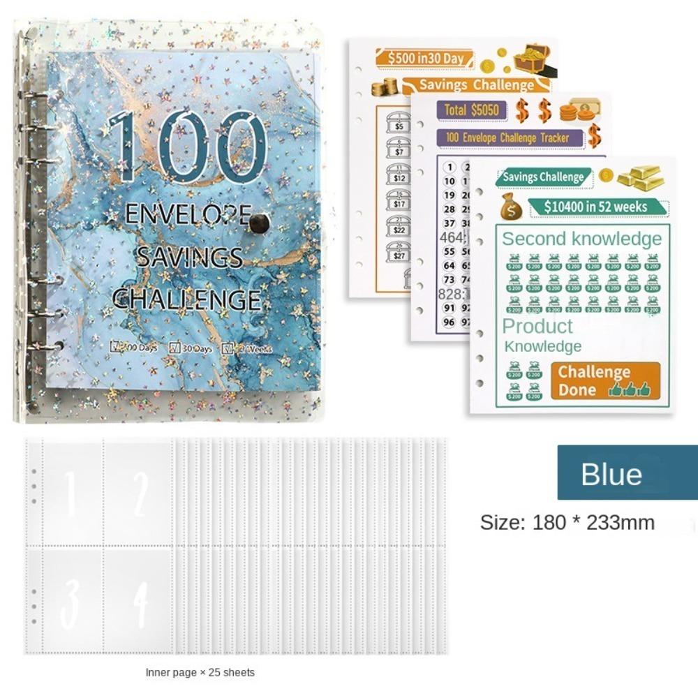 Shining 100 Envelopes Money Saving Challenge Large Capacity Savings Challenges Book  Children