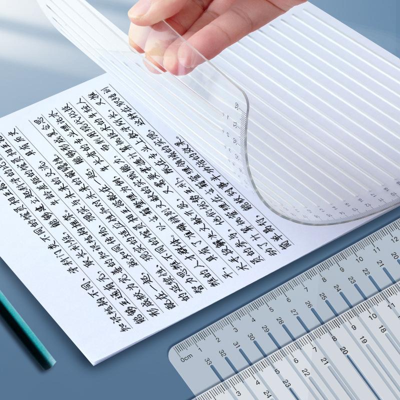 Transparent Calligraphy Stencil And Ruler Template Writing Straight Line Clear