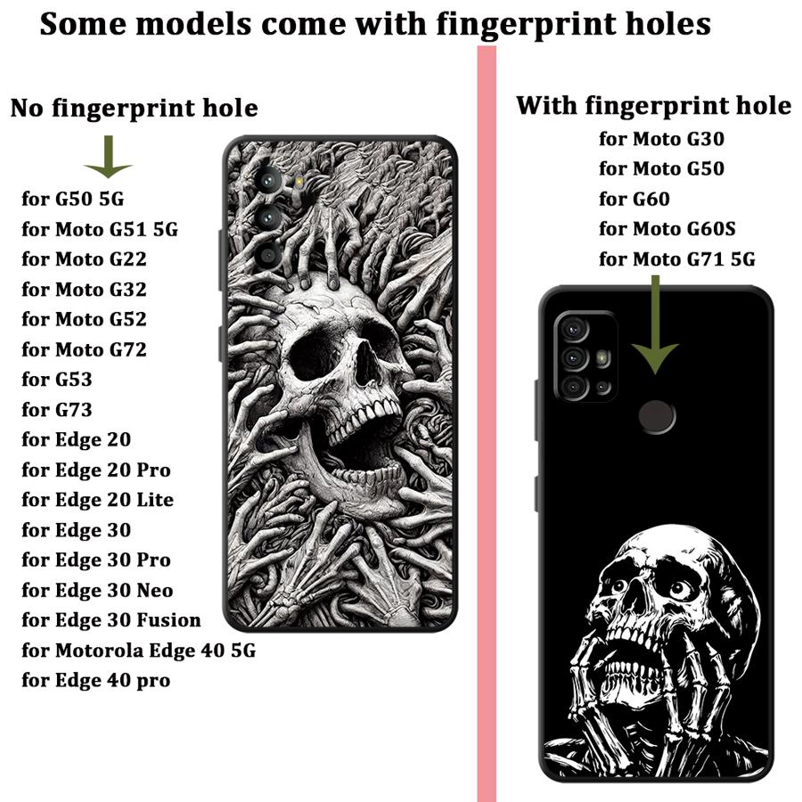 Чехол для Motorola Moto G51 G73 G22 Edge40 G71 G50 G32 G60s Edge 20 Pro 30 Lite G52 G53 G30 Чехол для телефона Скелет