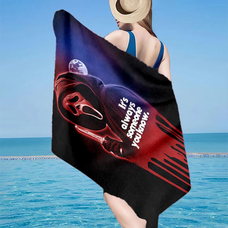 Heartbeat Ghostface Of Horror Beach Towel, Super Soft Microfiber, Gift for Her/Him, Birthday, for Pool, Beach, Travel, Home Decor Fan gifts