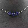Stones and Minerals. 3 Lapis Lazuli 8 Mm Pearl Necklace. Stainless Steel Chain Necklace Women Men. Customizable Size.