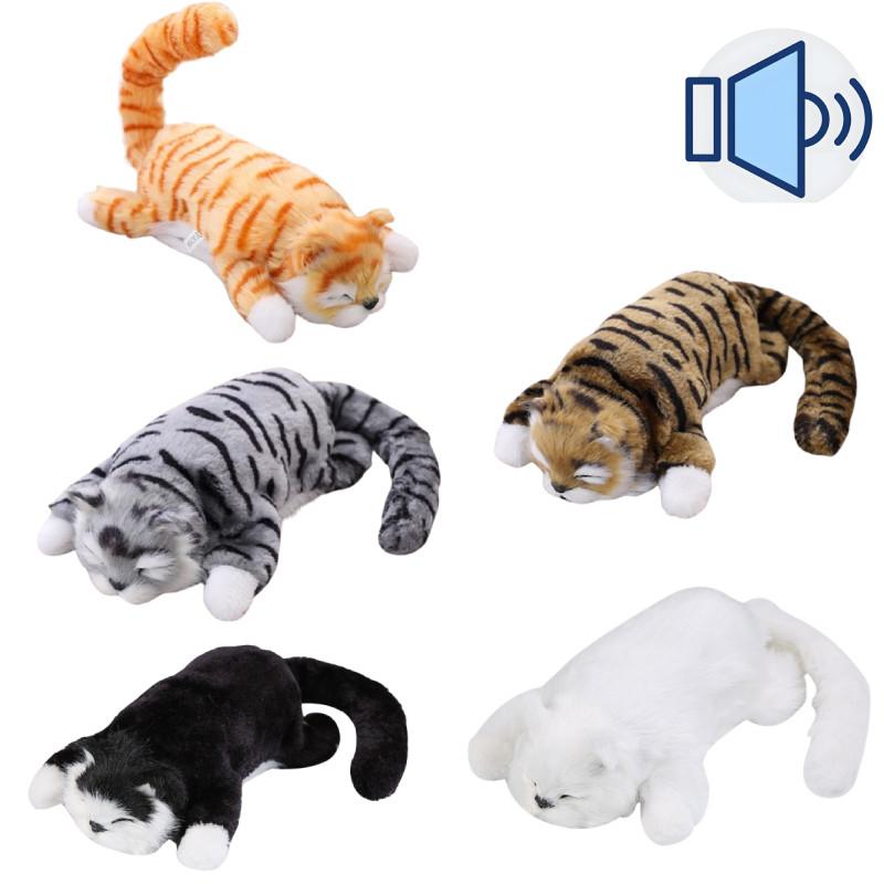 Electric Rolling Cat Plush With Sound And Soft Short Fur For Childrens Gift