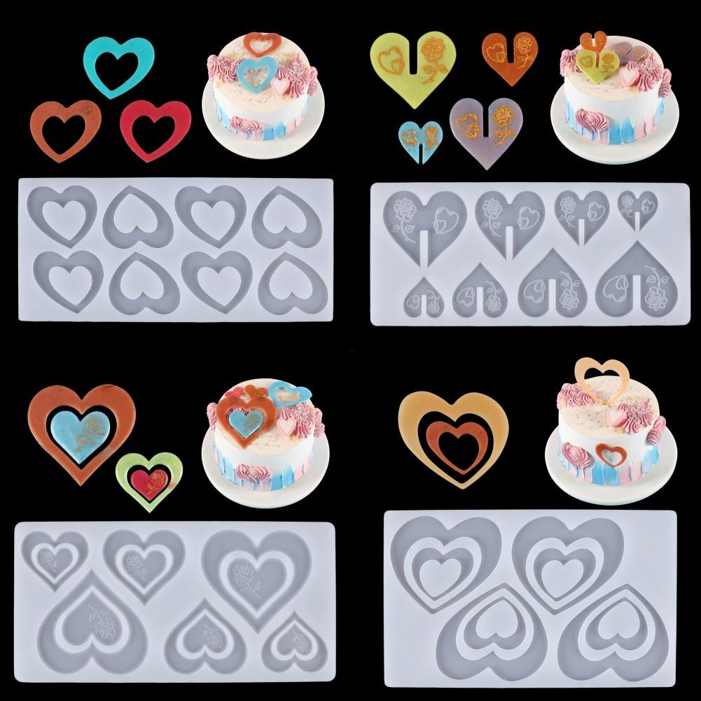 Heart Shape Chocolate Silicone Mold Cookie Wedding Cake Toppers Tools Heart Shaped Silicone Mold Resin Soft Candy Chocolate Jelly Gummy Ice