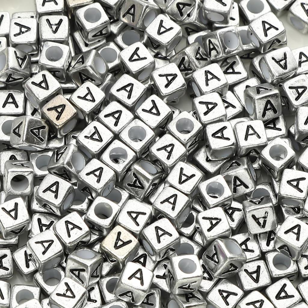 Acrylic English Letter Cube Beads For DIY Necklace Bracelet Earrings Jewelry Making Craft Accessories