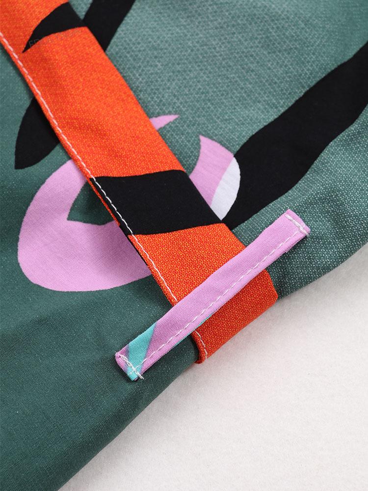 EDOLYNSA 2024 Разноцветные женские бикини-кимоно Кардиганы Длинный купальный костюм с принтом в стиле бохо Купальники Купальники больших размеров Домашняя одежда с поясом