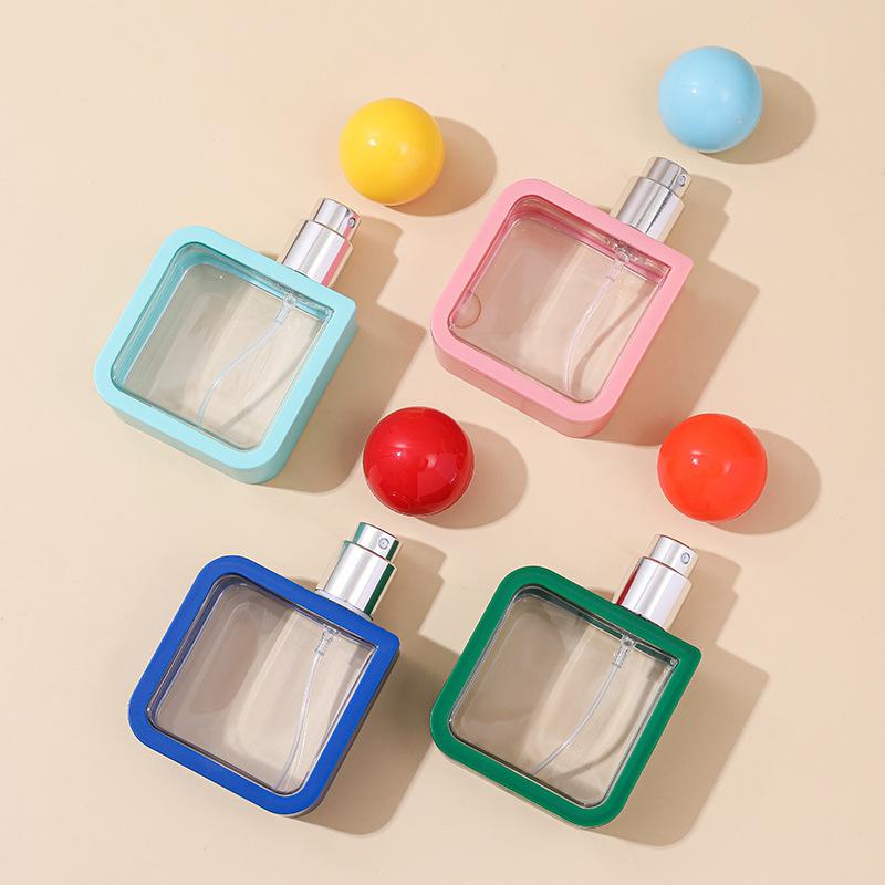 40ml 4-Color Travel Spray Bottles - Refillable Plastic Perfume Atomizer & Alcohol Disinfectant Sprayer Set with Press Pump for Toiletries