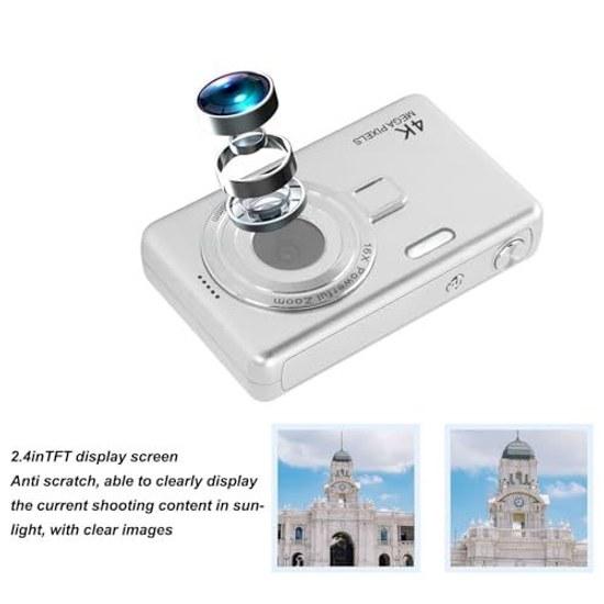 16x digital camera 12MP 1080p point-and-shoot kids zoom two batteries 32GB card 2.4-inch TFT screen compact countdown shooting portable student vlogs