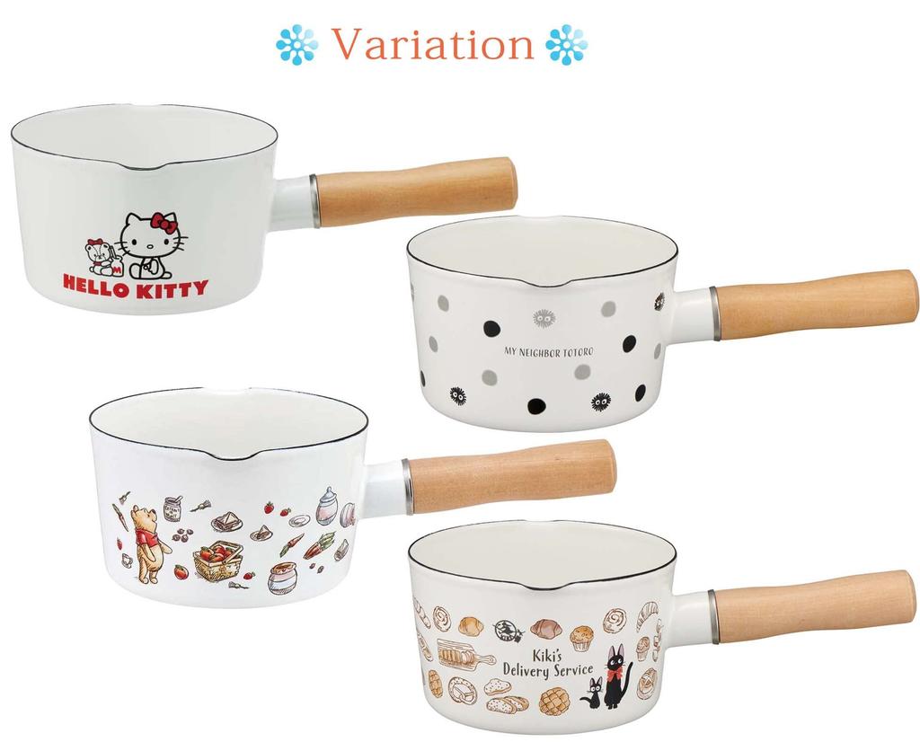 Skater Эмалированный ковш с двумя носиками для молока и хлеба с доставкой 13 см, кастрюля для одной руки, 0,8 л Kiki's ENMP2-A