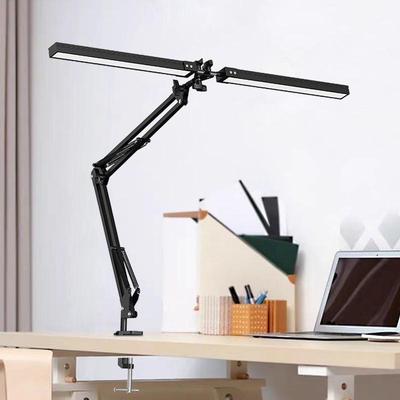 Двухголовая механическая настольная лампа-зажим для дома и компьютерного экрана