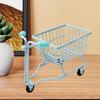 Mini Shopping Cart Children Push Toy Role Play Desk Decor Fun Trolley Model Storage Basket