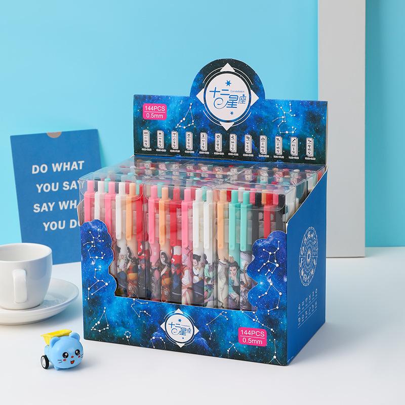 Снова в школу сезон 12 шт 0,5 мм ручка-кнопка для мальчика, нажимная нейтральная ручка, ручка для экзаменов, офисная ручка для подписи, подарочная ручка