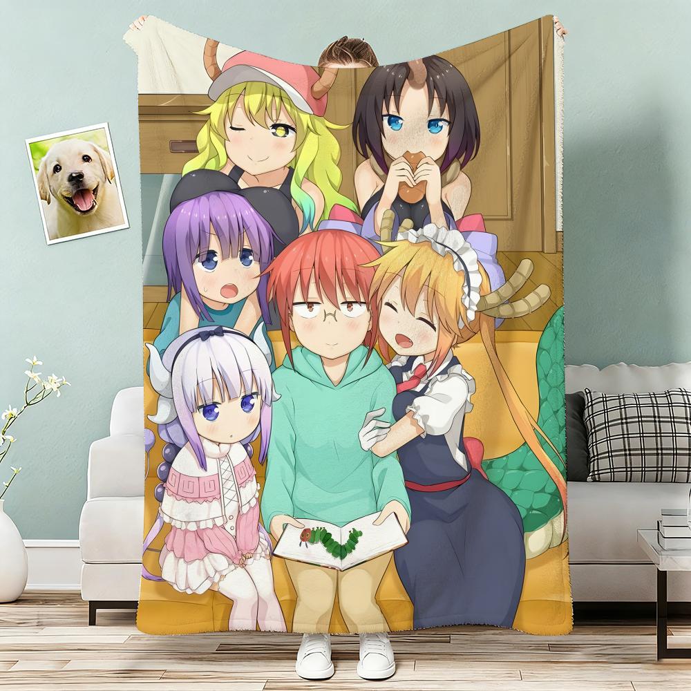 Miss Kobayashi's Dragon Maid Throw Lightweight 240g Flannel Blanket Soft Skin-friendly for Summer Cooling