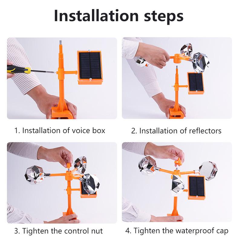 Ветроуправляемый, безвредный, вращающийся на 360 градусов, светоотражающий, визуальный отпугиватель птиц, отпугивающий голубей и дятлов