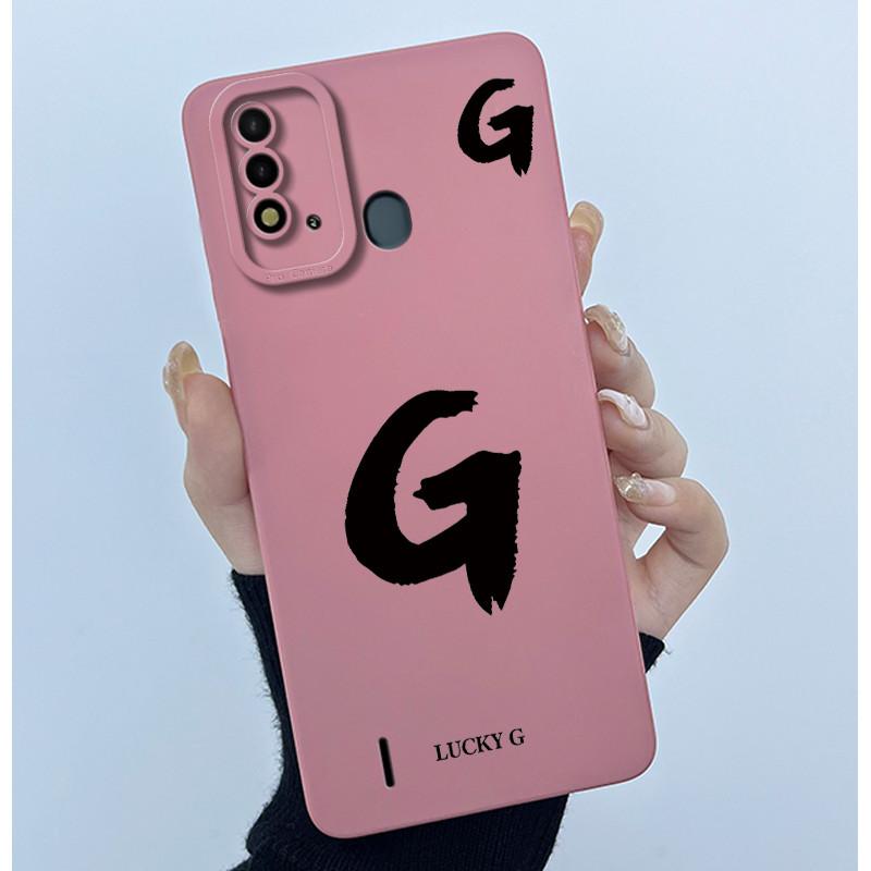 For ITEL Vision 2S P37 P651L P651W Case Cover Lucky Initial Letter Silicone Soft Matte Phone Bumper for ITEL Vision2S P37 Casing
