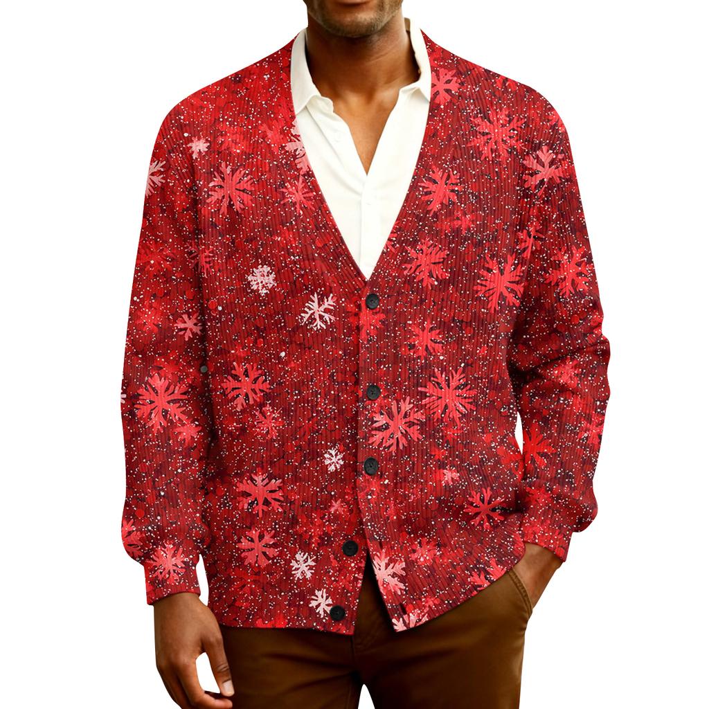 Мужской кардиган с длинным рукавом, рубчатой вязки