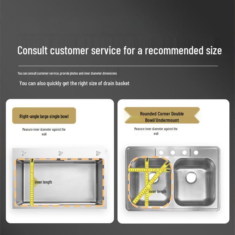 TLXT 2-in-1 Stainless Steel Over-Sink Drain Basket