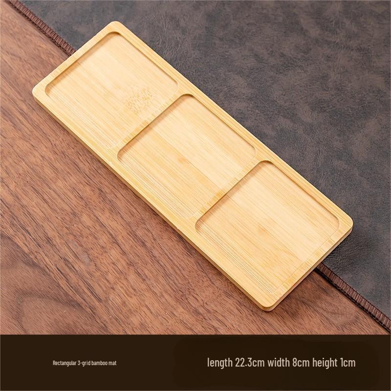 Круглый бамбуковый противоскользящий коврик и поднос для комнатных растений, подстаканников и декора