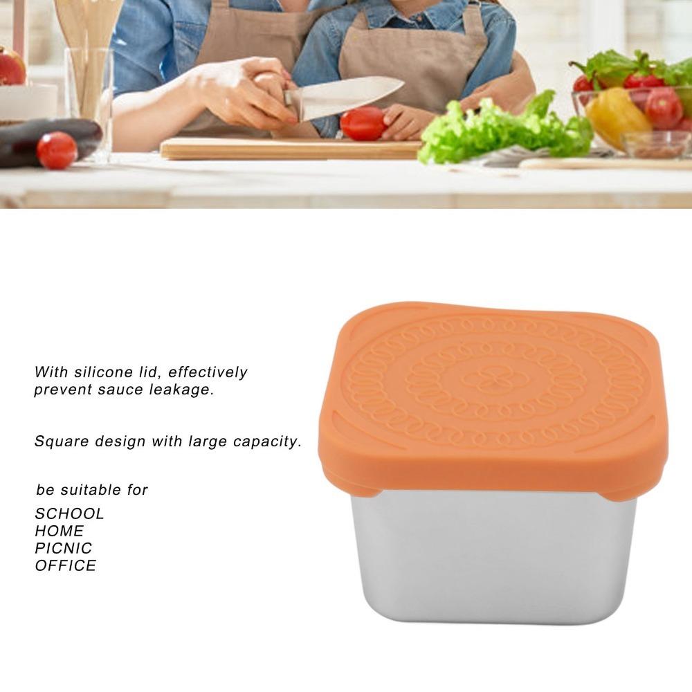 6 PCS 180ml Capacity Stainless Steel Container Orange Pink Silver Sauce Cup Home Kitchen