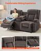 Loveseat Recliner Sofa, Power Reclining Couch with Heating & Massage, Suede Electric Recliner Sofa with Center Console, USB Ports, Cup Holders & Side