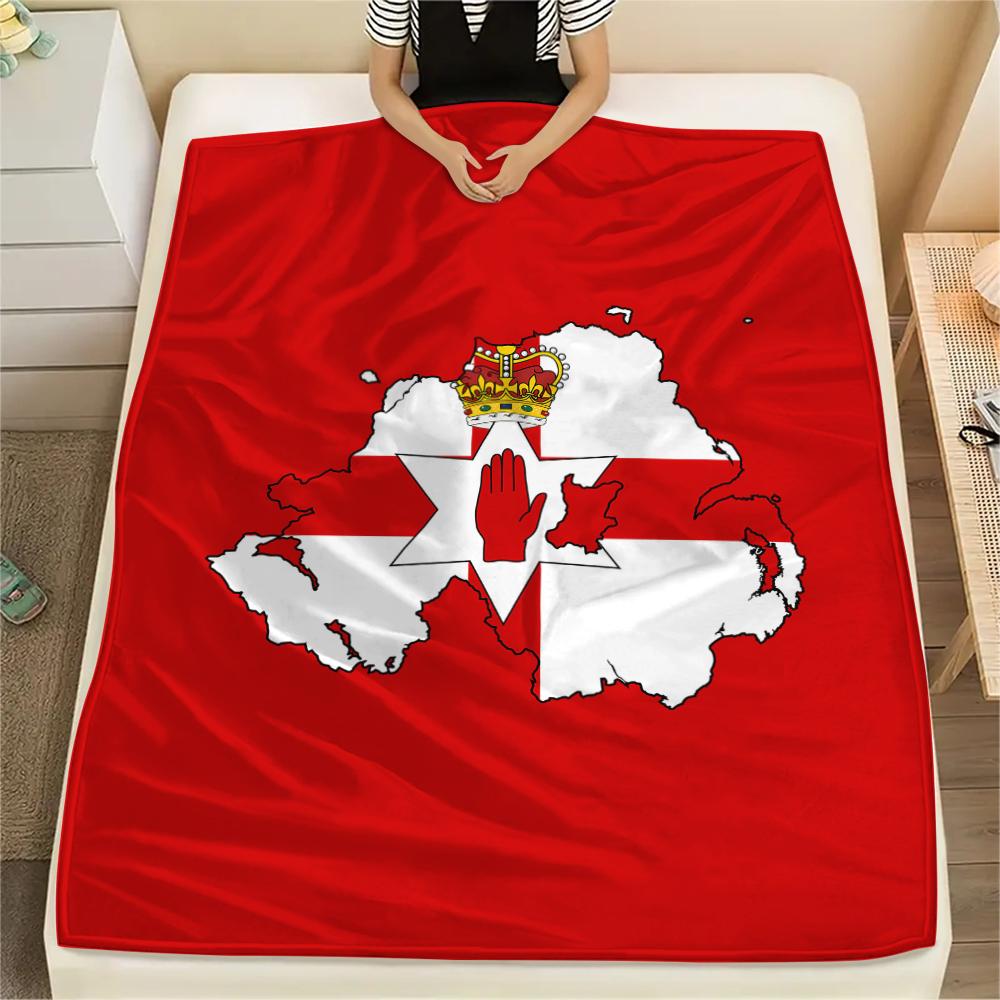 1PC Ulster Print Flannel Blanket, High quality All Seasons, Home Decor, Warmth and Comfort, Perfect for Christmas Gifts