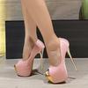 Fashion Liyke Elegant Women Party Wedding Banquet Shoe Sexy Shallow Peep Toe Slingback Super High Heels Platform Pumps Big Size 43 44 45