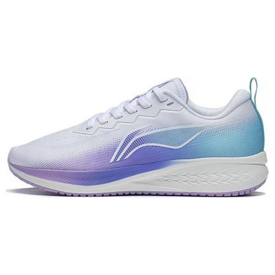 Li Ning Red Hare 6 Нескользящие, износостойкие, дышащие низкие кроссовки для бега Женские Бело-сине-фиолетовые ARMT016-7
