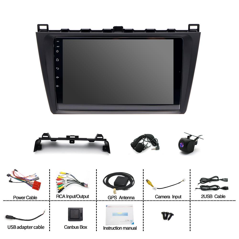 9-дюймовая автомобильная стереосистема Car-play GPS-навигация совместима с Mazda 6 2007-2012 Android 14