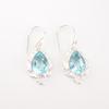 Небесно-голубой топаз драгоценный камень 925 стерлинговое серебро ручной работы ювелирные изделия серьги-крючки EE-163-8