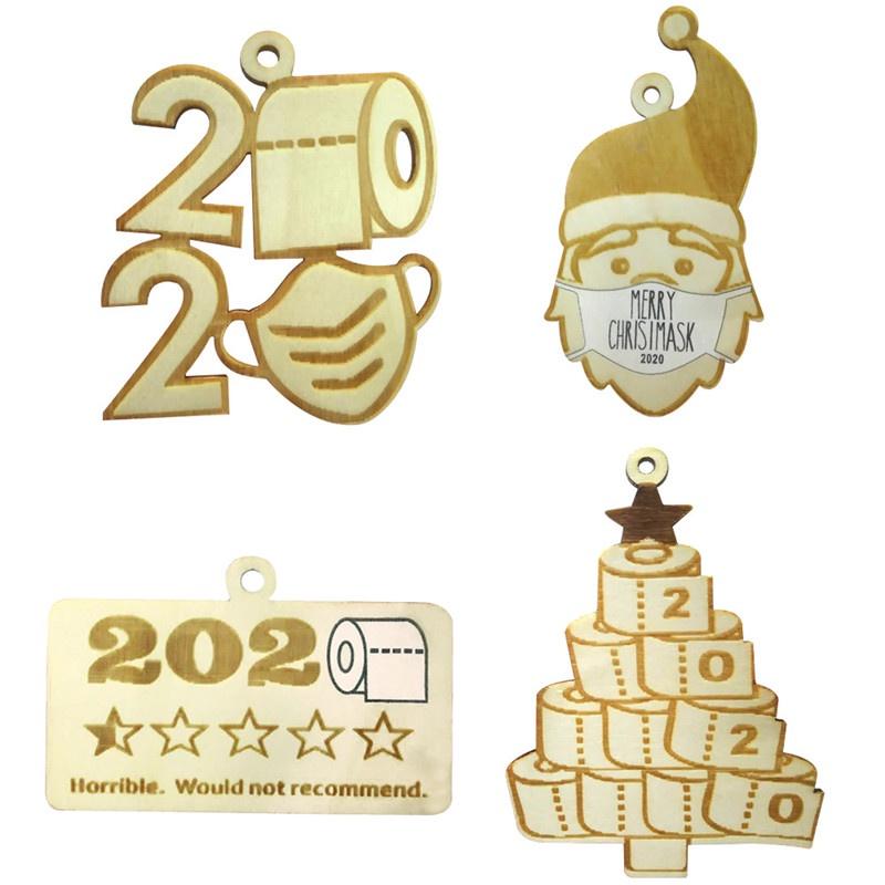 Очаровательная деревянная рождественская туалетная бумага 2020 Санта-Клаус карантинное украшение