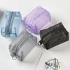 Multipurpose Breathable Square Mesh Storage Pouch Lightweight Mini Wash Bag Mini Zipper Coin Purse Large Capacity Coin Purse