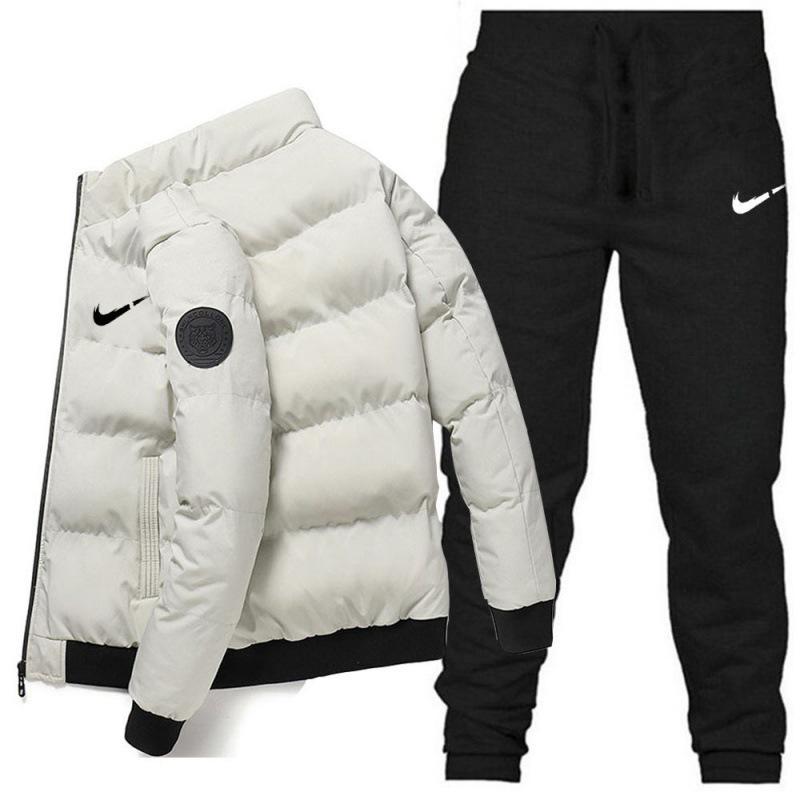 Мужской зимний утепленный теплый хлопковый комплект: куртка с воротником-стойкой и брюки - издание 2025 года