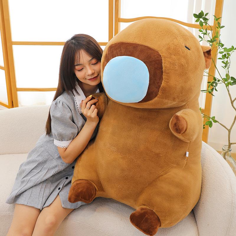Big Funny Cartoon Snot Bubble Capybara Plush Toy Giant Soft Capybara Doll Ugly Cute Birthday Gift Exhibition Hall Deco 35inch