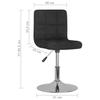 VidaXL Chaises pivotantes de salle à manger 4 pcs Noir Tissu