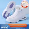 Women's Fleece-Lined Nurse Shoes: Soft Sole, Air Cushion Ankle Boots, Thick Sole, Height-Increasing, Winter Medical Work Shoes.