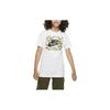 Sportswear Letter Print Crew Neck Casual Short Sleeve T-Shirt Kids Tops White DR9728-100