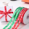 22m Christmas Ribbon White Snowflake Bright Color Thicker Slim DIY Gift Packing Reusable Bowknot Making Xmas Tree Ribbon Roll for Festival