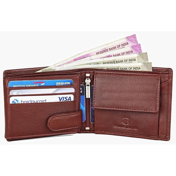 Кожаный кошелек с защитой RFID для мужчин