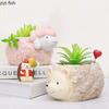 Суккулентные горшки для растений в форме мультяшных животных из смолы, цветочные горшки, украшения для балкона, домашний рабочий стол, горшок для цветов, аксессуары для растений